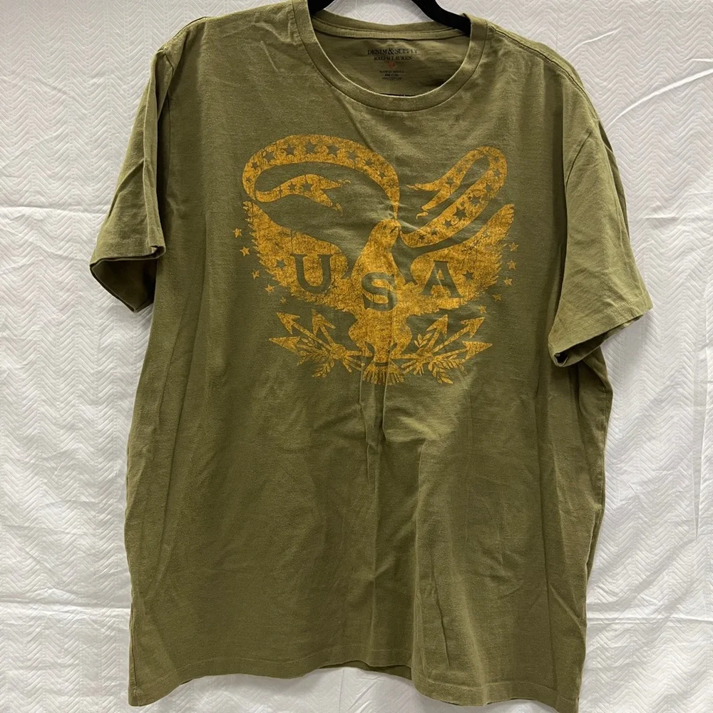 Polo Ralph Lauren xL distressed green tee - Picture 2 of 5